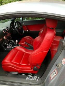 Audi tt quattro coupe 1.8t 225 bhp silver red leather interior
