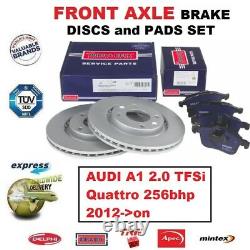 FOR AUDI A1 2.0 TFSi Quattro 256bhp 2012-on FRONT AXLE BRAKE PADS + DISCS 312mm