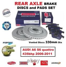 REAR AXLE BRAKE PADS + DISCS (330mm Dia) for AUDI A6 S6 quattro 435bhp 2006-2011